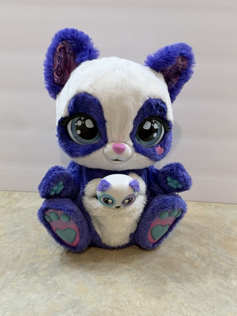 Purple Peek-A-Roo Panda-Roo Plush Toy with Mystery Baby - Tested Works